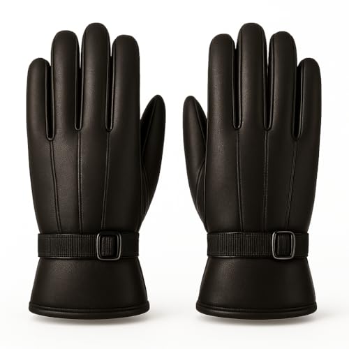 Image of TLN Genuine Leather Gloves for Men | Premium Soft Driving, Biking & Winter Gloves, Warm, Stylish & Durable Hand Gloves for Outdoor & Daily Use
