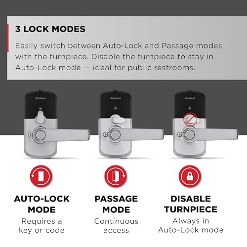 Levier électronique Kwikset SmartCode 955 clavier 10 boutons autonomie 3 ans chrome satiné