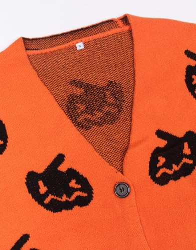 Womens Halloween Long Sleeve Open Front Cardigan Casual Loose Cute Heart Knit Cardigans