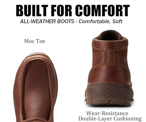 Image of SUREWAY Men's Chukka Boots,Lightweight Durability Leather Moc Toe Work Boots，Fashion Hiking,Driving Shoes,Chelsea Boots for All-Weather Comfort (Office,Casual,Dress)
