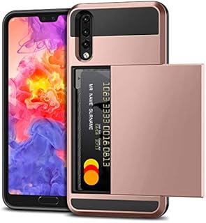 Vunake for Huawei P20 Pro Case, [Card Slot] Armor Shockproof Huawei P20 Pro Case Wallet Case Protection Holder Rubber Bumper Protective Cover Credit Card Case for Huawei P20 Pro (Rose Gold)