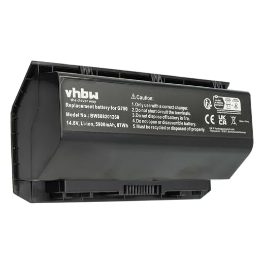 vhbw Batteri kompatibel med Asus Rog G750JZ Notebook (5900 mAh, 15 V, Li-Polymer)
