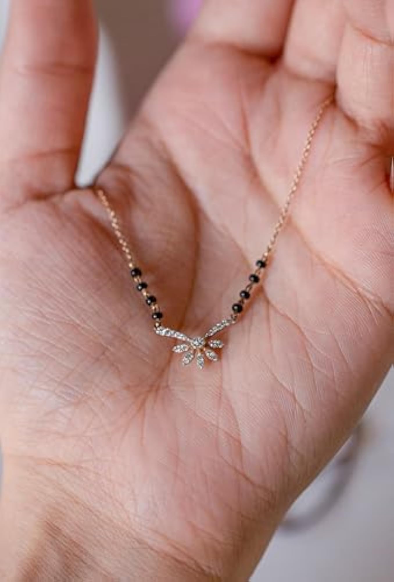 Women's Luxurious Gold-Plated Diamond Mangalsutra