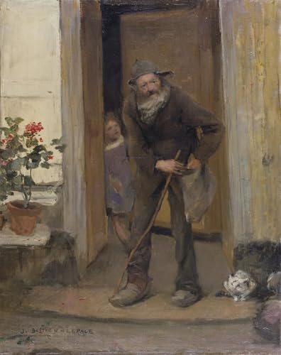 Cuadro pintura al óleo el mendigo de Jules Bastien Lepage, decoración moderna para hogar 60x90