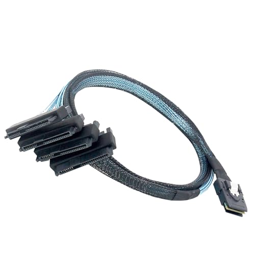 Image of WENZIYAXU Mini SAS to SATA Cable, SFF-8087 36-Pin to 4X SFF-8482 29-Pin, Internal Data Connection 3.3 Feet