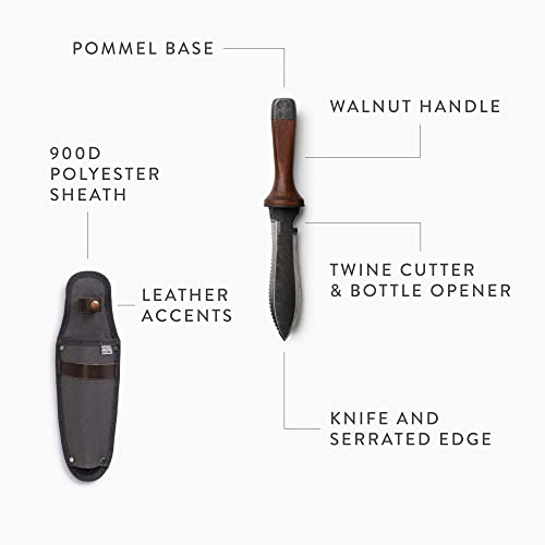 Barebones Hori Hori Ultimate - Walnut Handle, Tempered Steel Blade, Double-Edged Blade, Ambidextrous Use, Japanese Knife Garden Tool for Weeding and Gardening (Tool & Sheath) - Thumbnail 5