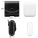 MoKo AirPods Case, Magnetic Snap Closure Protective Cover Carrying Pouch Pocket, with Holding Strap, Leather Protective Cover Shell Skin Storage for Apple AirPods 1 Charging Case - Black