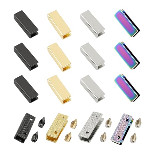 TTBellok 16 Sets Purse Decorative Clip Buckles, Metal Clip Buckles for Handbag Making Hardware, Belt Buckle End Tips, Webbing Zipper End Stopper for DIY Sewing Craft Belt Bag Repair