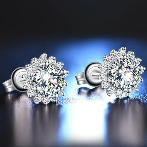 Boucles d'oreilles helix or blanc fleur moissanite pour illuminer votre style urbain - 3