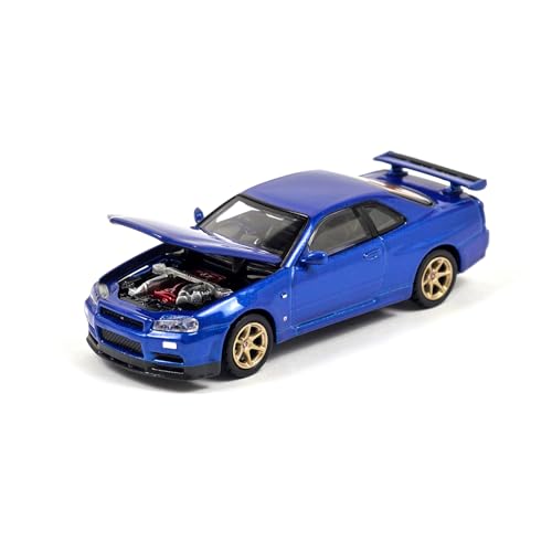 PAUDI Model 1:64 Scale Skyline GT-R R34 V Spec II 2000 Diecast Car, Blue