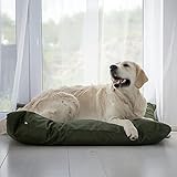 4L Textil ZOE Hundekissen waschbar mit Bezug und Reißverschluss Hundekissen Grosse Hunde Hundematte Liegekissen für Hunde waschbares Hundebett Grosse Hunde (60x50 cm, Dunkelgrün)