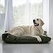 4L Textil ZOE Hundekissen waschbar mit Bezug und Reißverschluss Hundekissen Grosse Hunde Hundematte Liegekissen für Hunde waschbares Hundebett Grosse Hunde (60x50 cm, Dunkelgrün)