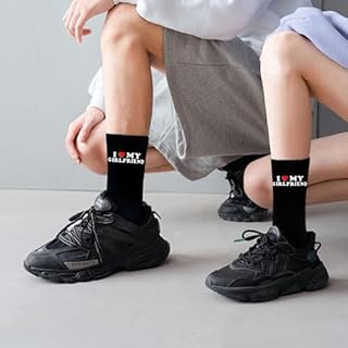 I Love My Girlfriend Socks Cute Gifts for Boyfriend Funny Boyfriend Gift Ideas on Anniversary Valentines day Birthday Gifts for Him I Heart My Girlfriend Socks for Men