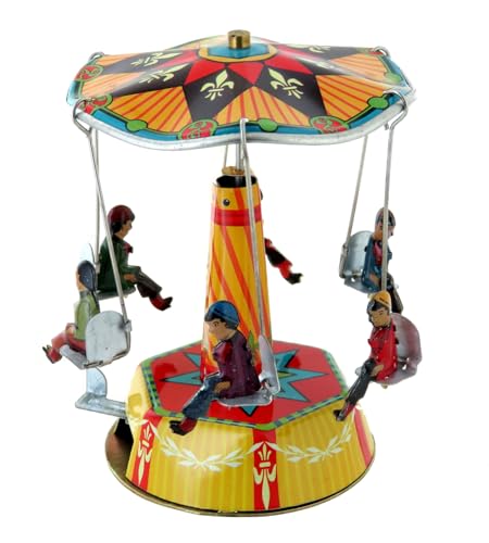 Jouet mécanique en métal - Carrousel ou manège de sièges ou chaises volantes en métal (tôle,...