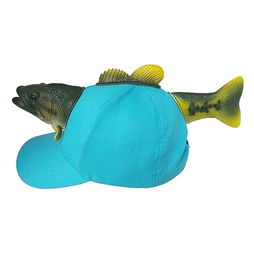 JISADER Neuartige Baseballkappe, Fischhut, Trendige, lässige Eltern-Kind-Baseballmütze für Kinder und Erwachsene, blaues S