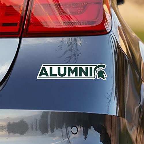Calcomanía para parachoques de coche de la Michigan State University con casco espartano verde 4