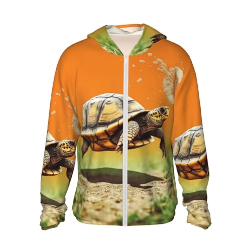 Veste à capuche UPF 50+ pour randonnée et plage Tortue sautante