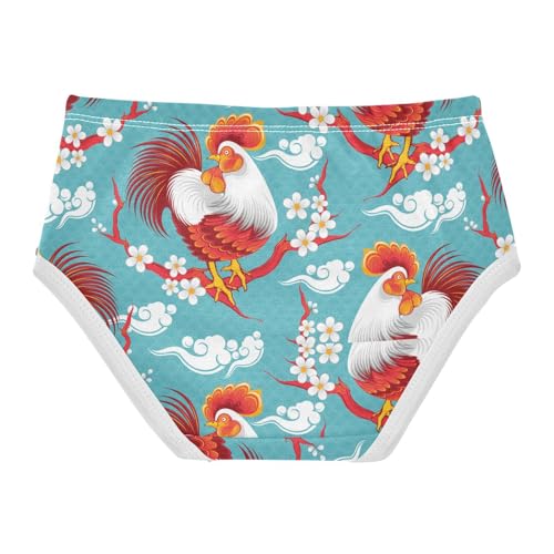 Wusikd Chicken Cherry Girls' Underwear Cotton Flower Girls Briefs Soft Toddler Underwear 4T2