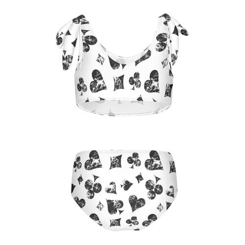 Toddler Girls Bikini Set Poker Swimsuits Kid Bowknot Swimwear 2 Piece Bathing Suit 3-12T2