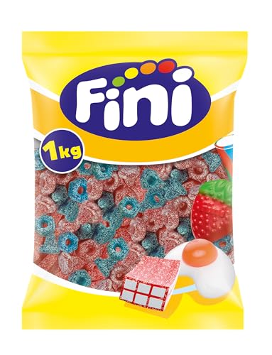 Fini - Golosinas con Forma de Tuercas y Tornillos Súper Ácidas | Bolsa 1 Kg |Chuche Sabor Fresa y Frambuesa | Ideales para Eventos, Cumpleaños Halloween o Navidades.
