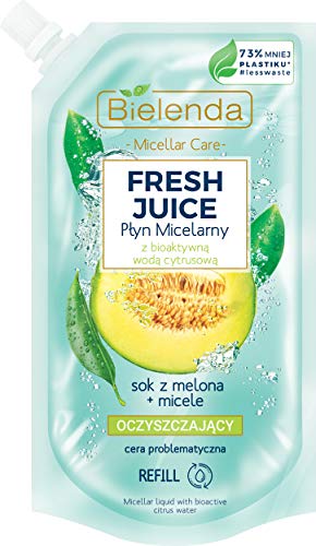 Bielenda Fresh Juice Micelar Liquid Melon Recarga 500ml Limpieza diaria Y Cuidado De La Piel Problemática