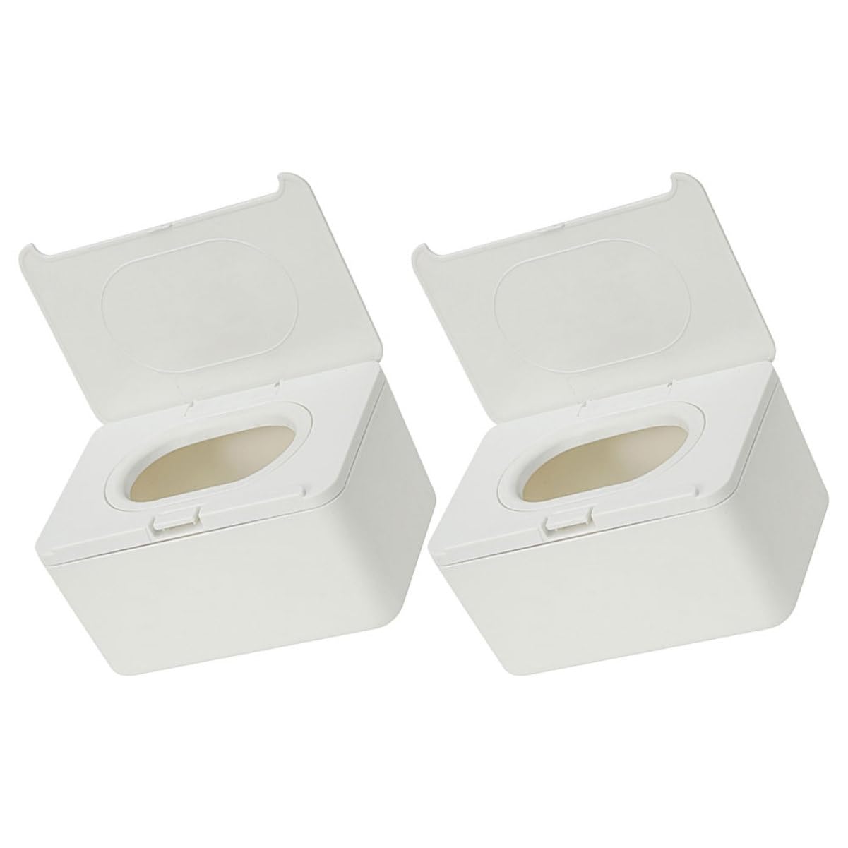 FRCOLOR 2piezas Caja Dispensadora De Toallitas Húmedas Para Bebés Contenedor De Almacenamiento Recargable Blanco Para Baño y Cocina
