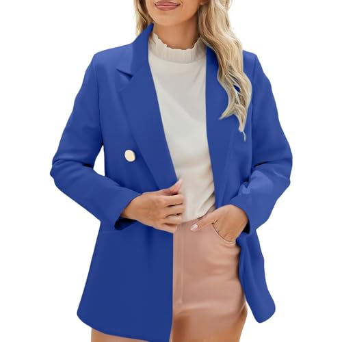 Blazers for Women Business Casual Long Sleeve Professional Office Work Open Front Suits Jacket with Pockets A01
