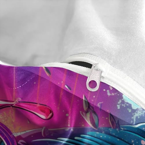 Housse de couette requin impression 3D haute définition parure de lit microfibre - 8