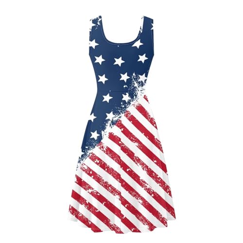 Image of Renewold Women's Sleeveless Tank Dress with Pockets, Casual Scoop Neck A-Line Sundress for Summer, Travel and Vacation