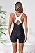 Halcurt Women's Boyleg One Piece Swimsuit with Pocket Racerback Athletic Bathing Suit Black Lozenge L