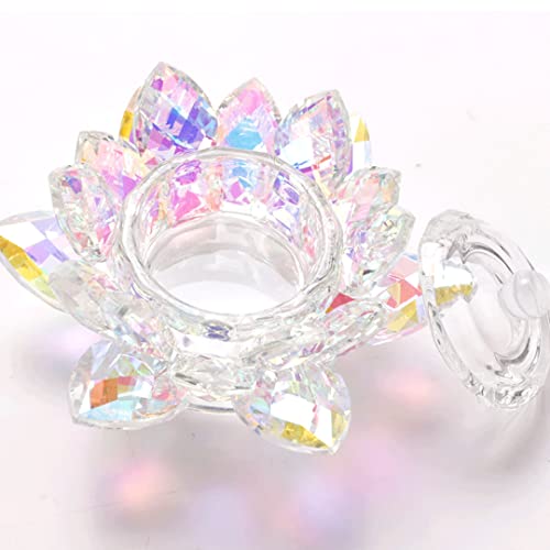 Tazón de vidrio Lotus para uñas con tapa grande miniatura 4