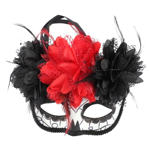 LIFKOME Day Dead Half Face Flower Skull Mask Lightweight Comfortable Cosplay Accessory for Halloween Masquerade Festivals for Costume Parties