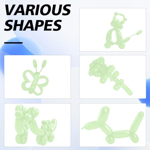 Image of 260 Balloons, 50pcs Maca Green Long Balloons for Arch, Animals Kit, Twisting