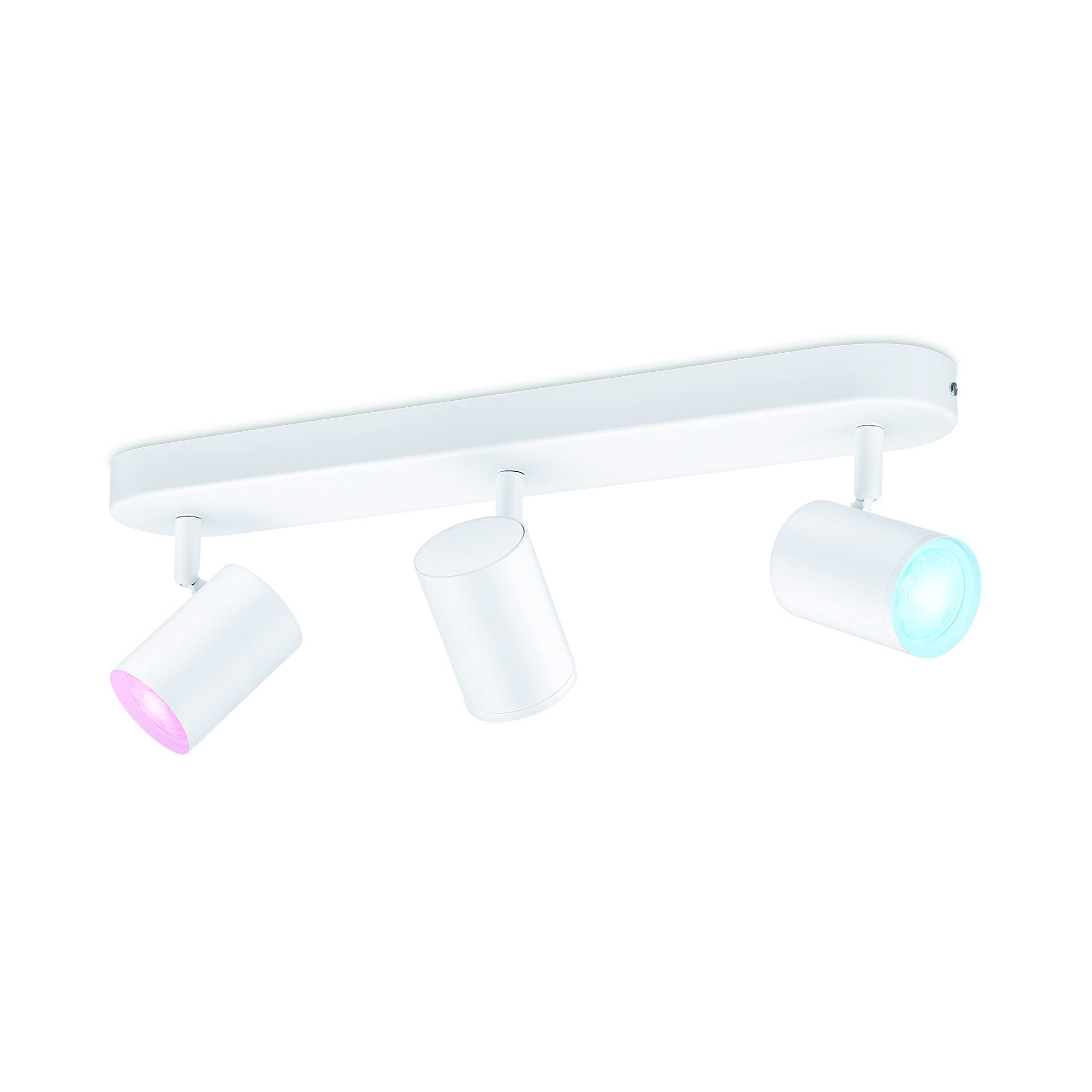 WiZColour Smart Connected WiFi Build on Spot Lights [3 Spots - White]. 5W Each, Colour and White Light, App Control for Home Indoor Lighting, Livingroom, Bedroom.