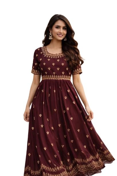 kalio Premium Designer Luxury Gown for Women | Zari Thread & Sequins Embroidery | Elegant Ethnic Gown for Weddings, Festive Celebrations & Special Occasions-picture-43