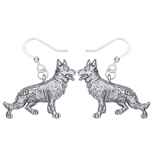 Boucles d'oreilles Berger Allemand en alliage de zinc pour femme et enfant