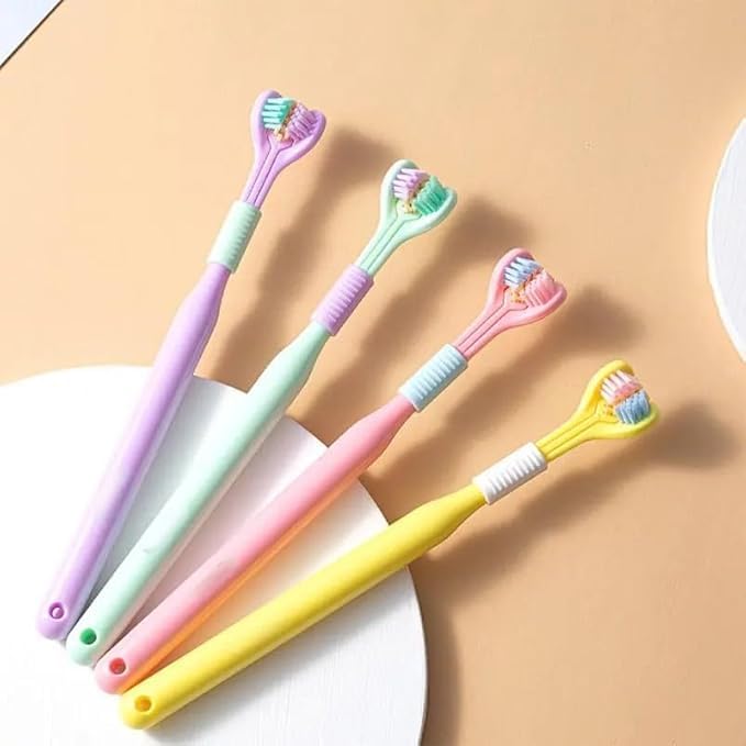 KUNYA 3-Sided Triple Angle Toothhugger Training Manual Toothbrush, Ultra Soft Bristles, Toddler and Autistic Oral Care Gentle Clean Each Tooth to Completely Cover The Toothbrush (2) Multicolor-image-20