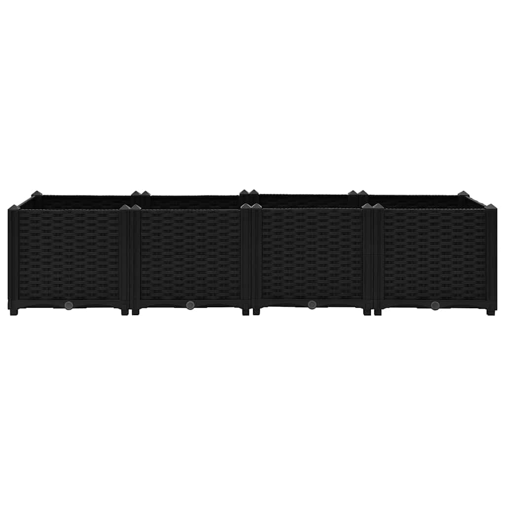 vidaXL Lit Surélevé Jardinière Bac à Fleurs Pot de Plantes Lit de Plantation Jardin Balcon Terrasse Extérieur 160x40x38 cm Polypropylène