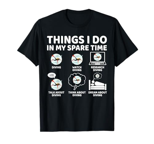 Things I Do in My Spare Time Funny Scuba Diver Free Diving T-Shirt