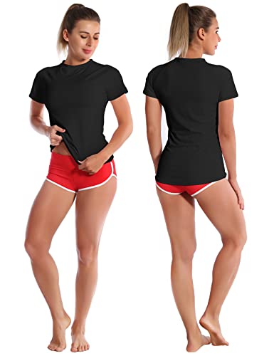 BUBBLELIME Short Sleeve Rashguard for Women UPF 50+ Sun Protection Swim Shirts Swimsuit Surfing Swimwear Swim Top3