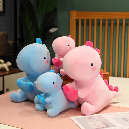 SQEQE Dinosaur Stuffed Animal, Loving Soft Dino Plush Toys with Holding Heart for Valentine Day, Sweet Romantic Anniversary Birthday Gift for Her Girls Boys Girlfriend Pink 30CM