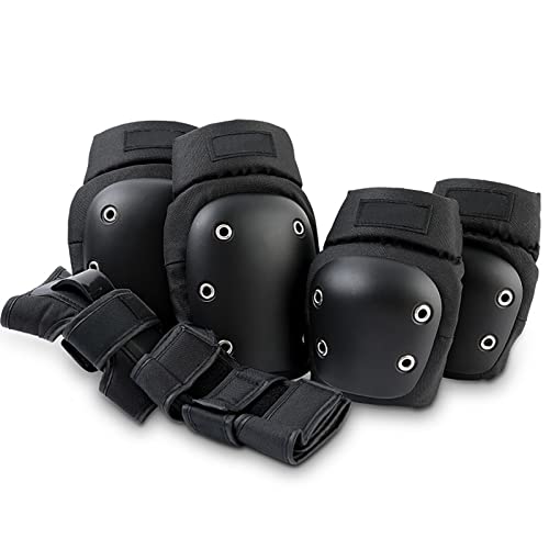 Skate-Pads für Jugendliche/Erwachsene, verstellbare Knieschützer, Ellenbogenschützer mit Handgelenkschutz, Schutzausrüstungs-Set für Rollschuhlaufen, BMX, Scooter, Radfahren Cover