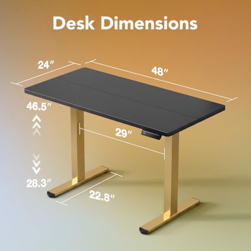 Image of HUANUO 48x24 Inch Electric Standing Desk, Height Adjustable