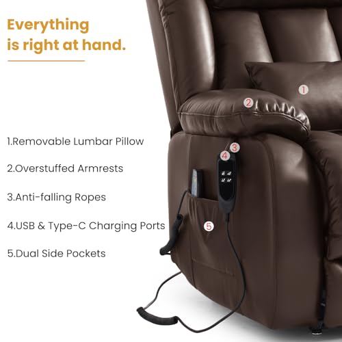 Image of Dual Motor Infinite Position Lay Flat Power Lift Recliner Chair for Elderly