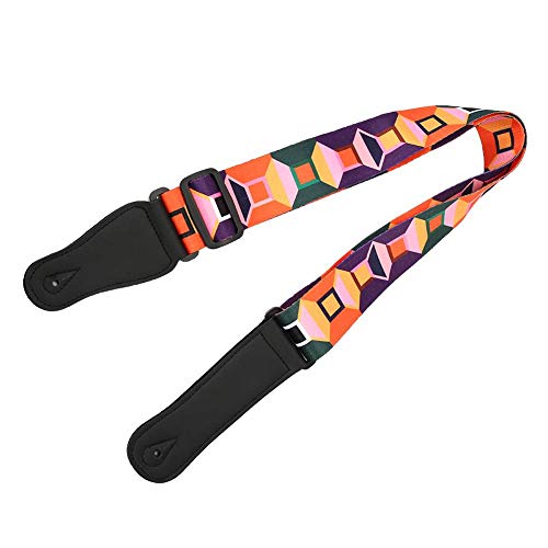 Correia de ombro de guitarra, confortável de usar fino artesanato Correia de guitarra elétrica, port