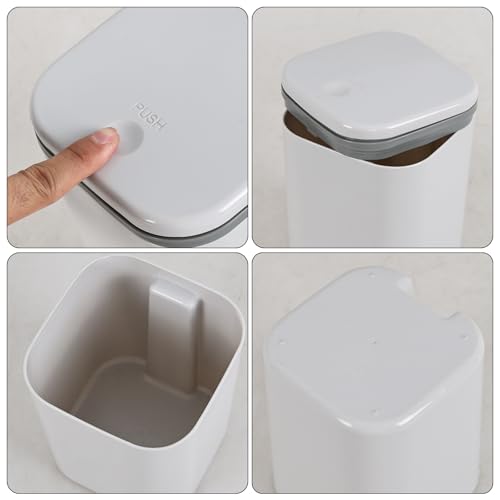 Caneca de basura mini escritorio plástico con tapa 2 L miniatura 3