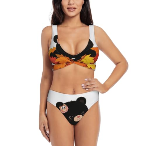 Maillot de bain deux pièces push-up femme triangle réglable coussinets