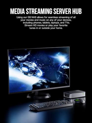 Image of GMKtec Mini PC NAS Intel N150 Dual Boot System Desktop Computer 12GB DDR5 64GB EMMC+512GB SSD, 4*M.2 NVMe Slots, Dual NIC 2.5G, USB-C /USB 3.2 10Gbps, Network Attached Storage Upgraded G9