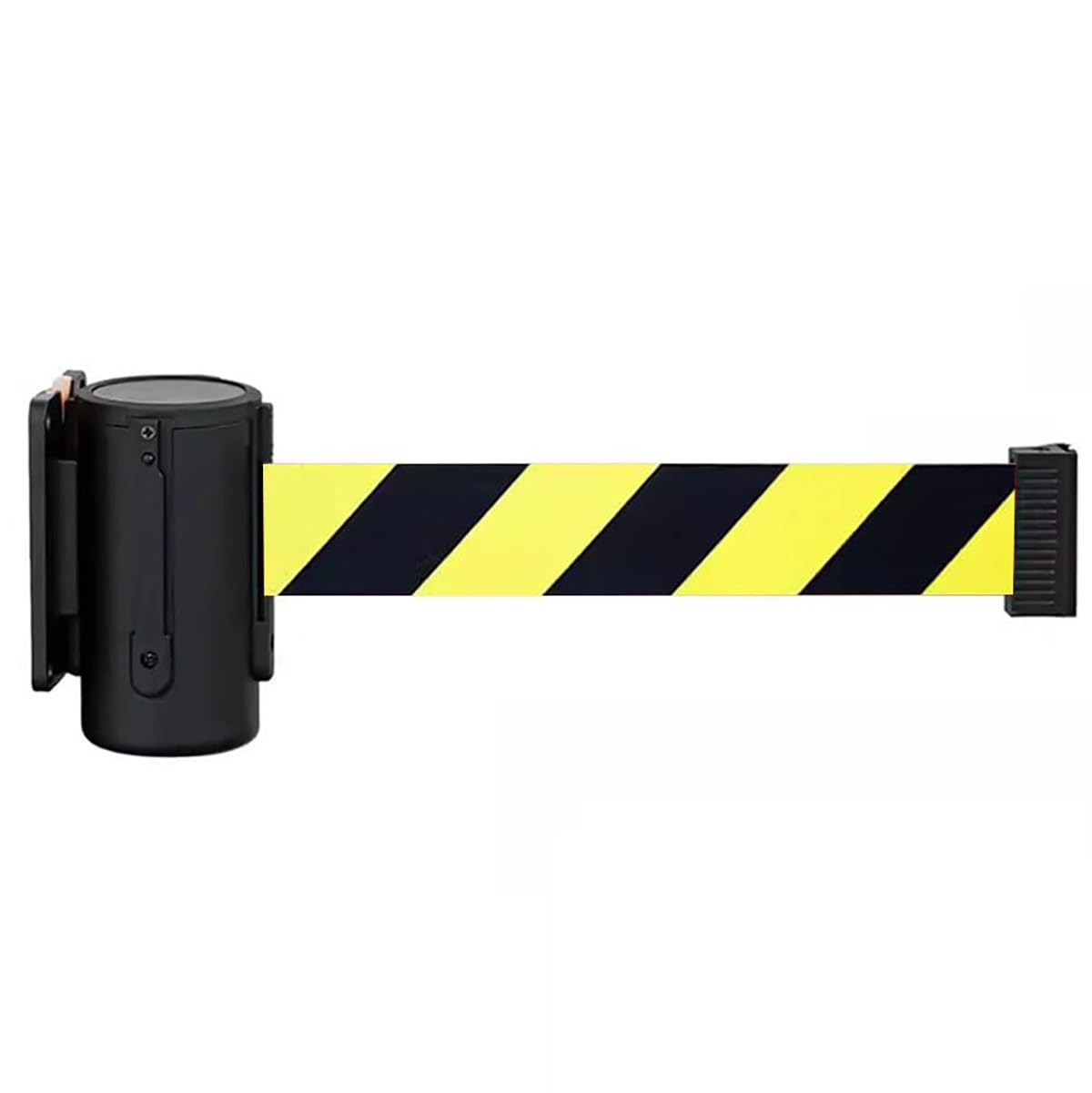 Cinturón Seguridad retráctil con imán Montaje Pared, Color Amarillo y Negro, supermercados, estadios, escuelas, 16,4 pies