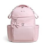 Itzy Ritzy Diaper Bag Backpack – Large Capacity Boss Plus Baby Backpack Diaper Bag Featuring 19 Pockets, Changing Pad, Stroller Clips, and Comfortable Straps (Pink Ribbons & Roses)
